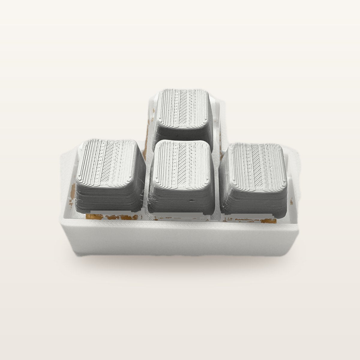 Clickey WASD met mat witte basis en witte keycaps