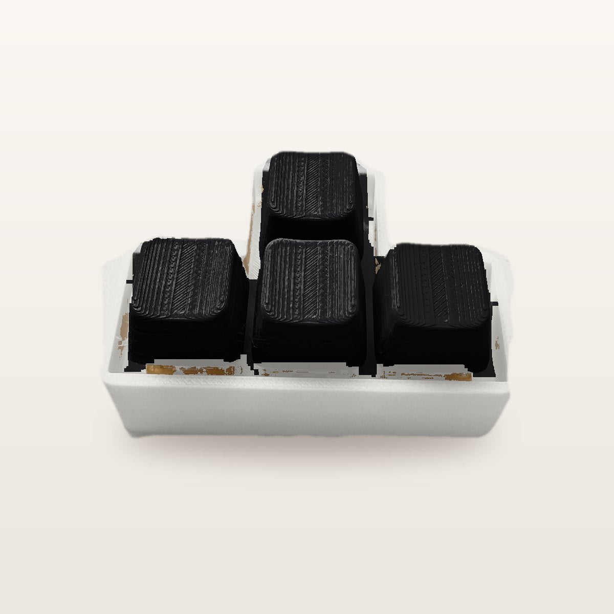 Clickey WASD met mat witte basis en zwarte keycaps
