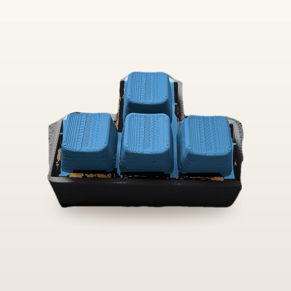 Clickey WASD met zwarte basis en blauwe keycaps