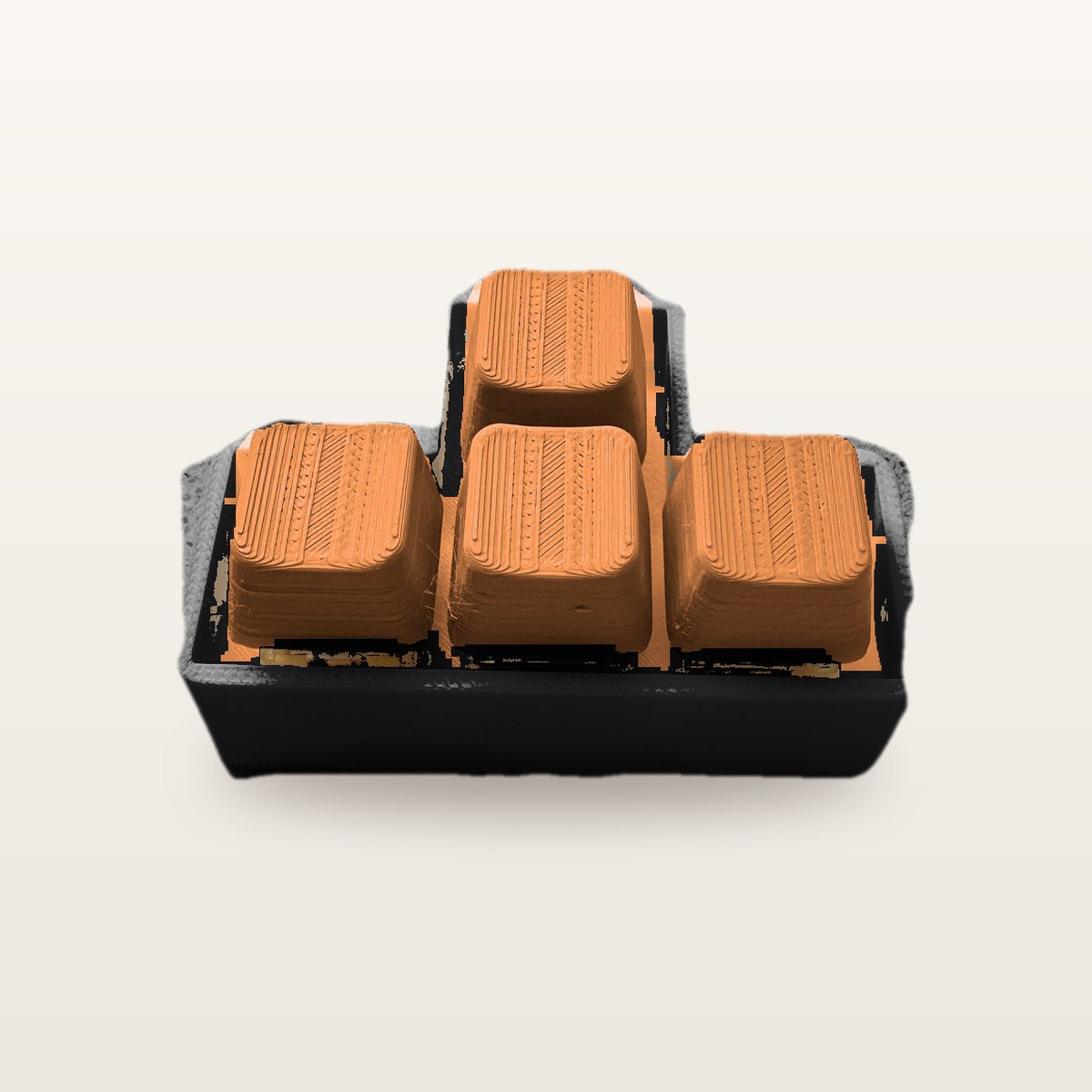 Clickey WASD met zwarte basis en oranje keycaps
