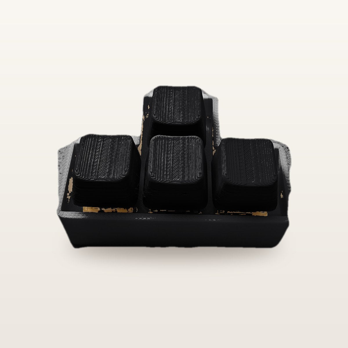Clickey WASD met zwarte basis en zwarte keycaps